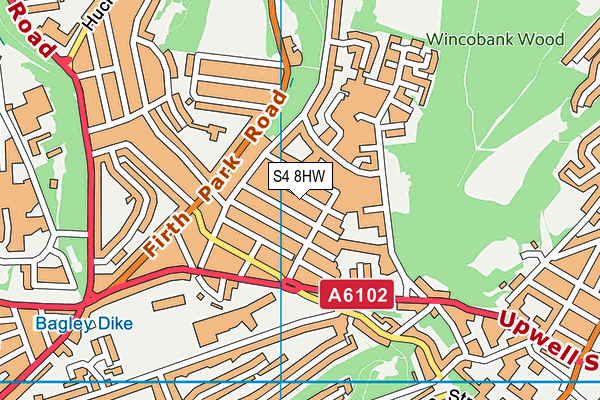 S4 8HW map - OS VectorMap District (Ordnance Survey)