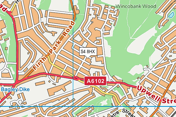 S4 8HX map - OS VectorMap District (Ordnance Survey)