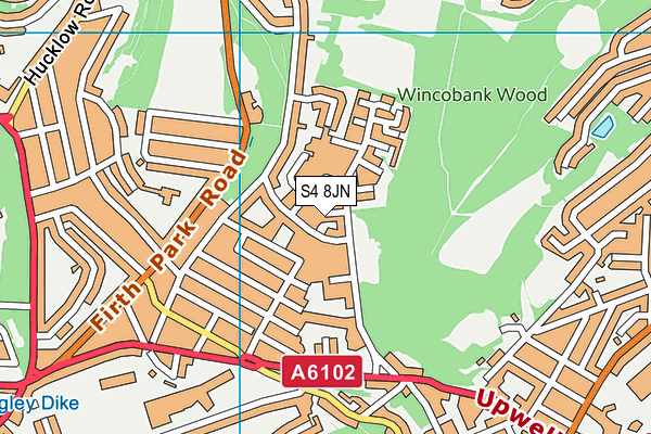 S4 8JN map - OS VectorMap District (Ordnance Survey)