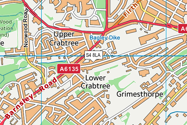 S4 8LA map - OS VectorMap District (Ordnance Survey)