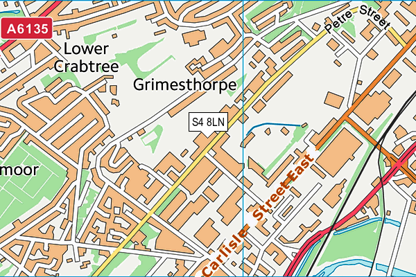 S4 8LN map - OS VectorMap District (Ordnance Survey)