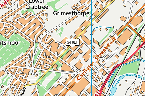 S4 8LT map - OS VectorMap District (Ordnance Survey)