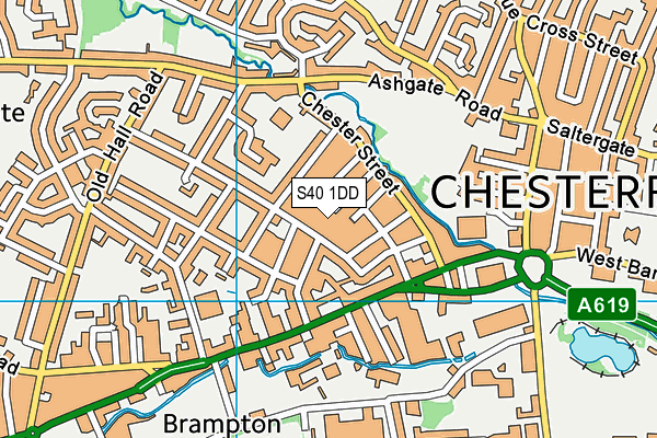 Brampton Primary School map (S40 1DD) - OS VectorMap District (Ordnance Survey)