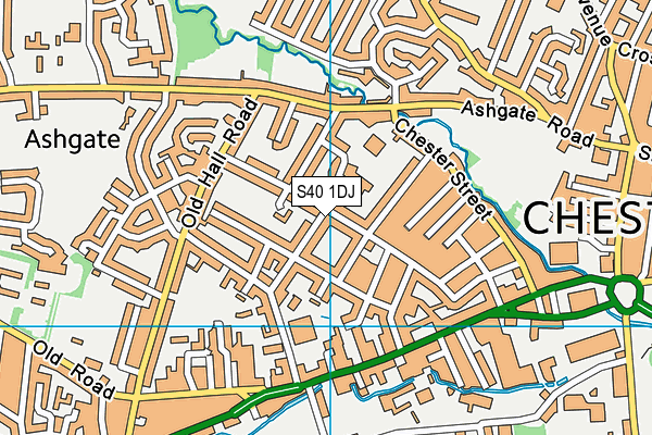 S40 1DJ map - OS VectorMap District (Ordnance Survey)