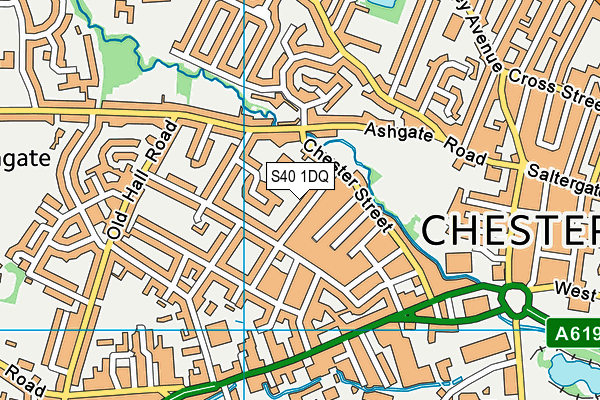 S40 1DQ map - OS VectorMap District (Ordnance Survey)