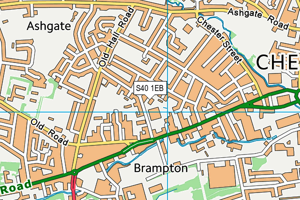 S40 1EB map - OS VectorMap District (Ordnance Survey)