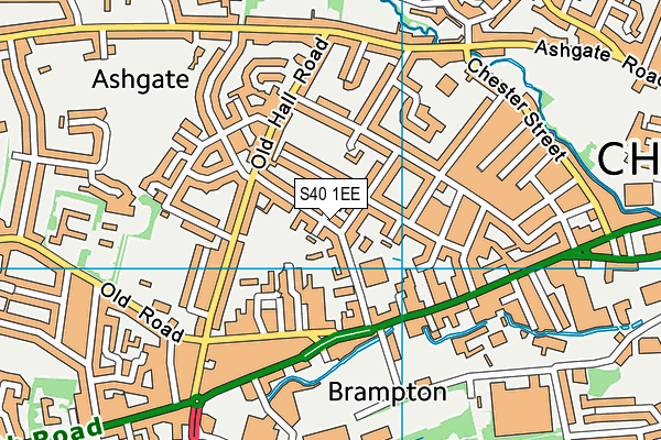 S40 1EE map - OS VectorMap District (Ordnance Survey)