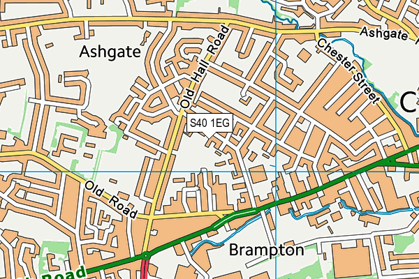 S40 1EG map - OS VectorMap District (Ordnance Survey)