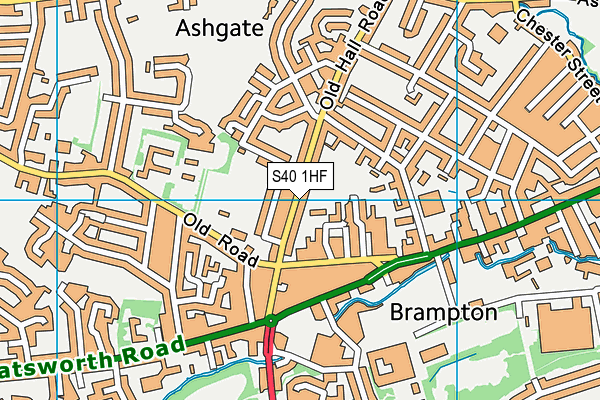 S40 1HF map - OS VectorMap District (Ordnance Survey)