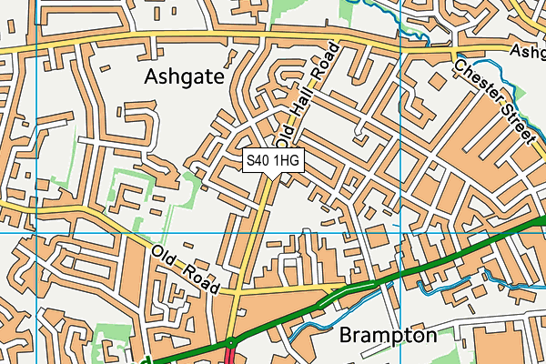 S40 1HG map - OS VectorMap District (Ordnance Survey)