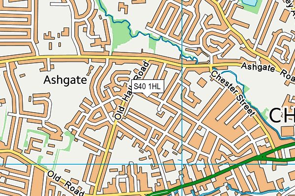 S40 1HL map - OS VectorMap District (Ordnance Survey)