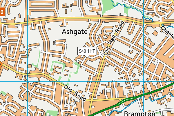 S40 1HT map - OS VectorMap District (Ordnance Survey)