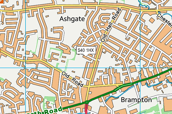 S40 1HX map - OS VectorMap District (Ordnance Survey)