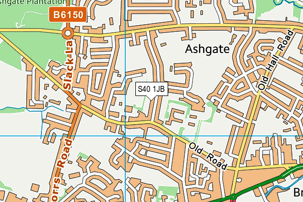 S40 1JB map - OS VectorMap District (Ordnance Survey)