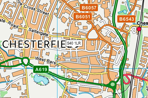 S40 1LR map - OS VectorMap District (Ordnance Survey)