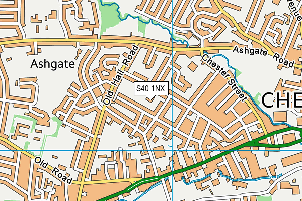 S40 1NX map - OS VectorMap District (Ordnance Survey)