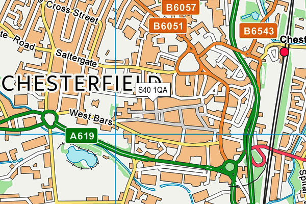 S40 1QA map - OS VectorMap District (Ordnance Survey)