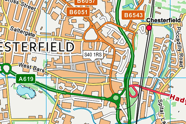 Curves For Women (Chesterfield) (Closed) map (S40 1RS) - OS VectorMap District (Ordnance Survey)