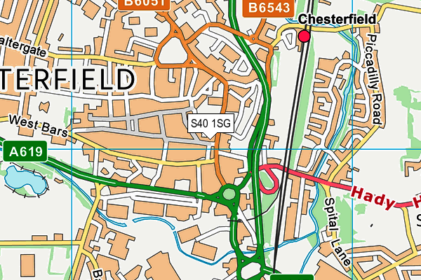 S40 1SG map - OS VectorMap District (Ordnance Survey)