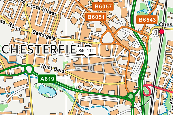 S40 1TT map - OS VectorMap District (Ordnance Survey)