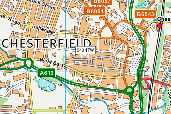 S40 1TW map - OS VectorMap District (Ordnance Survey)