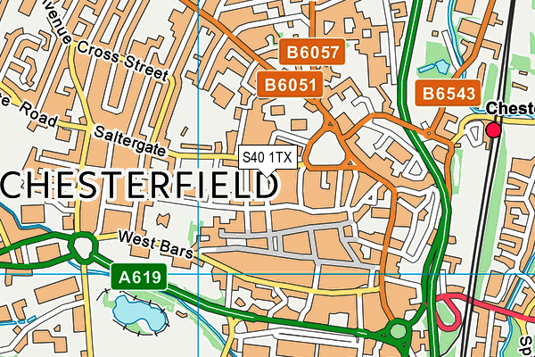 S40 1TX map - OS VectorMap District (Ordnance Survey)