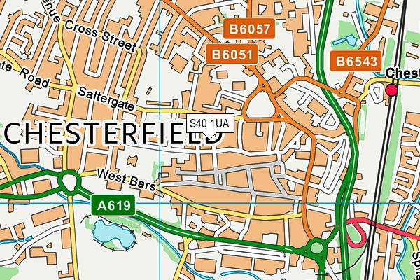 S40 1UA map - OS VectorMap District (Ordnance Survey)