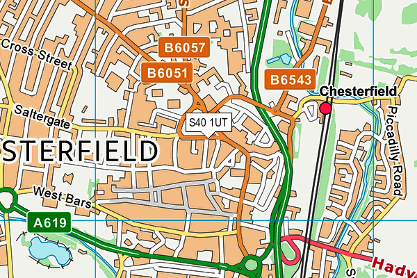 S40 1UT map - OS VectorMap District (Ordnance Survey)