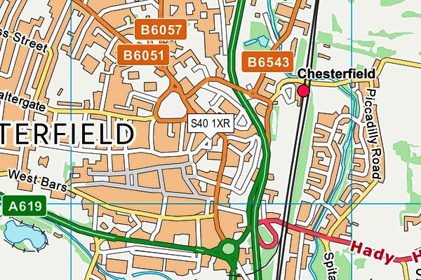 S40 1XR map - OS VectorMap District (Ordnance Survey)