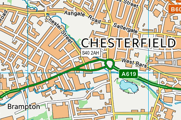 S40 2AH map - OS VectorMap District (Ordnance Survey)