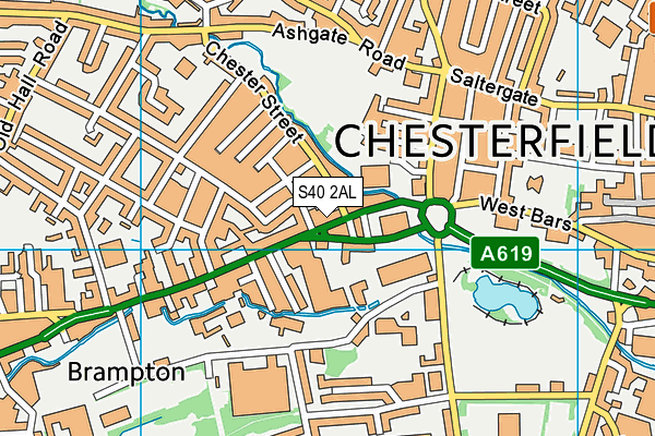 S40 2AL map - OS VectorMap District (Ordnance Survey)