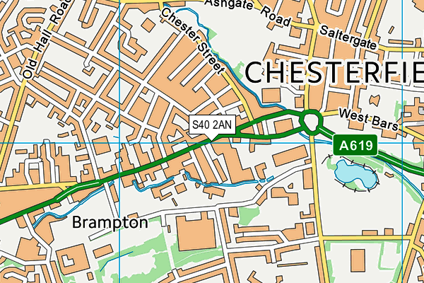 S40 2AN map - OS VectorMap District (Ordnance Survey)