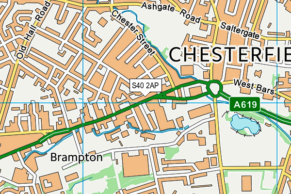 S40 2AP map - OS VectorMap District (Ordnance Survey)