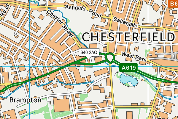 S40 2AQ map - OS VectorMap District (Ordnance Survey)