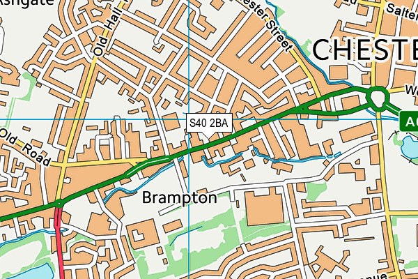 S40 2BA map - OS VectorMap District (Ordnance Survey)