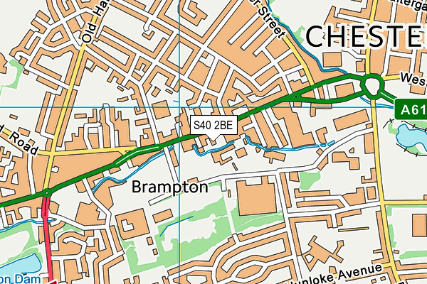 S40 2BE map - OS VectorMap District (Ordnance Survey)