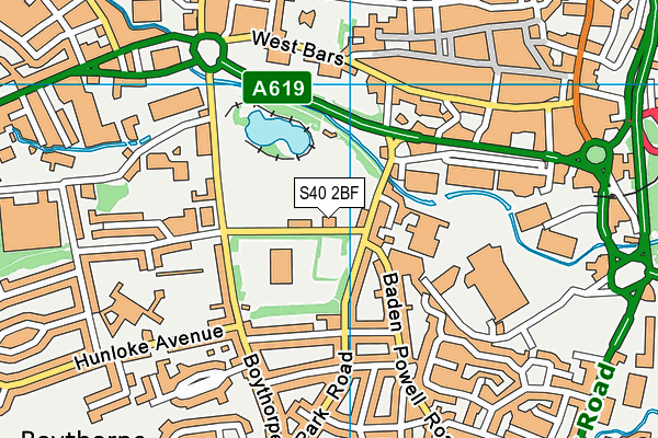 S40 2BF map - OS VectorMap District (Ordnance Survey)