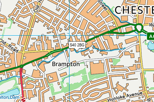 S40 2BG map - OS VectorMap District (Ordnance Survey)