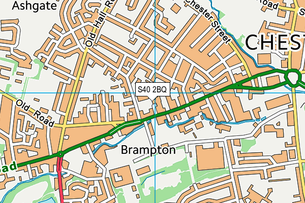 S40 2BQ map - OS VectorMap District (Ordnance Survey)