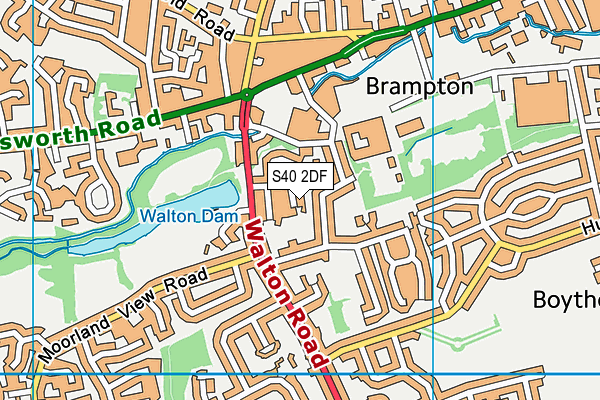 S40 2DF map - OS VectorMap District (Ordnance Survey)