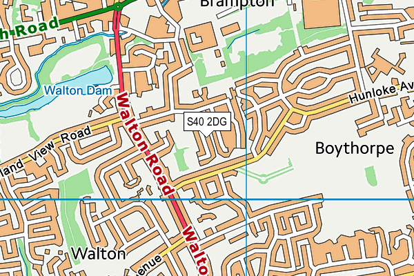 S40 2DG map - OS VectorMap District (Ordnance Survey)