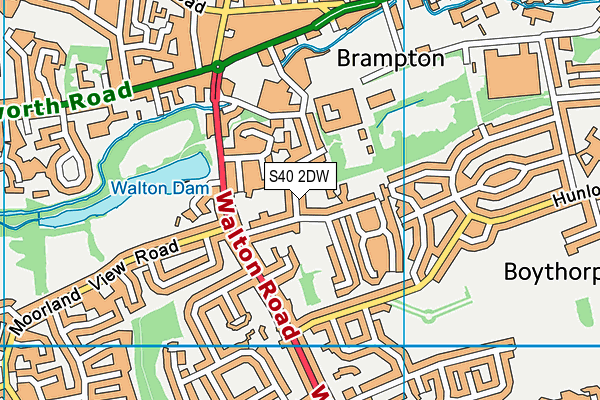 S40 2DW map - OS VectorMap District (Ordnance Survey)