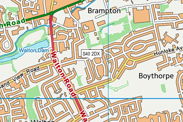 S40 2DX map - OS VectorMap District (Ordnance Survey)