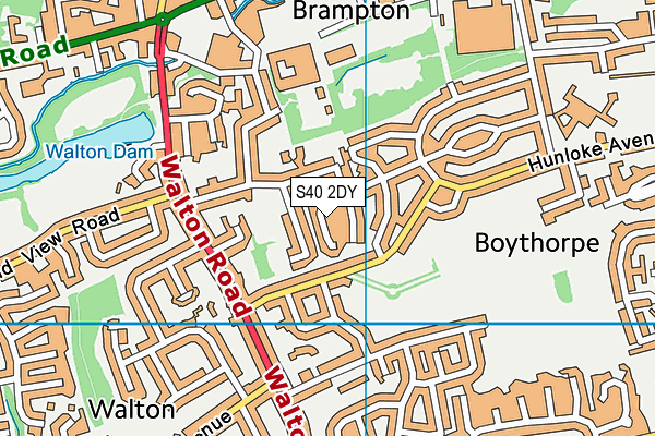 S40 2DY map - OS VectorMap District (Ordnance Survey)