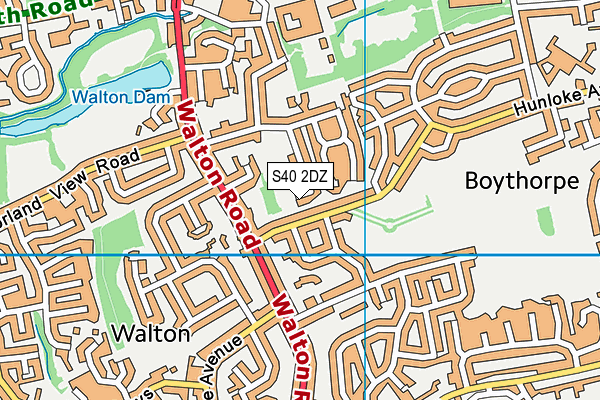 S40 2DZ map - OS VectorMap District (Ordnance Survey)
