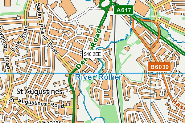 S40 2EE map - OS VectorMap District (Ordnance Survey)