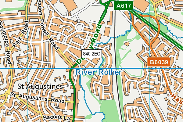 S40 2EG map - OS VectorMap District (Ordnance Survey)