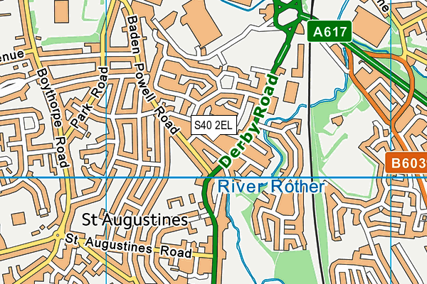 S40 2EL map - OS VectorMap District (Ordnance Survey)