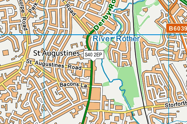 S40 2EP map - OS VectorMap District (Ordnance Survey)