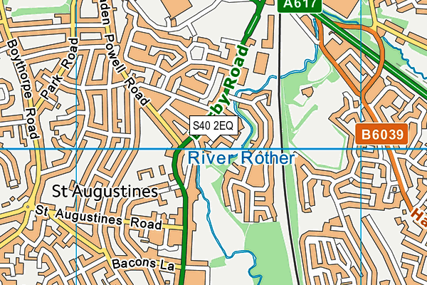 S40 2EQ map - OS VectorMap District (Ordnance Survey)